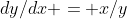 dy/dx = x/y