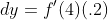 dy=f'(4)(.2)