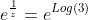 e^\frac{1}{z}=e^{Log(3)}