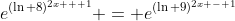 e^{(\ln 8)^{2x + 1}} = e^{(\ln 9)^{2x - 1}}