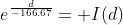 e^{\frac{d}{-166.67}}= I(d)