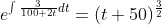 e^{\int\frac{3}{100+2t}dt}=(t+50)^{\frac{3}{2}}