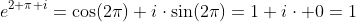 e^{2 \pi i}=\cos(2\pi)+i\cdot\sin(2\pi)=1+i\cdot 0=1