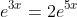 e^{3x}=2e^{5x}