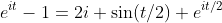 e^{it}-1=2i \sin(t/2) e^{it/2}