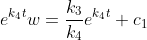 e^{k_4t}w=\frac{k_3}{k_4}e^{k_4t}+c_1