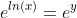 e^{ln(x)}=e^{y}