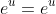 e^{u}=e^{u}