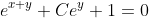 e^{x+y}+Ce^y+1=0