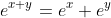 e^{x+y}=e^{x} e^{y}