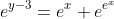 e^{y-3}=e^x e^{e^x}