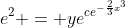e^2 = ye^{ce^{-\frac{2}{3}x^3}}