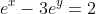 e^x-3e^y=2