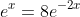 e^x=8e^{-2x}
