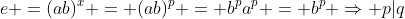 e =(ab)^x = (ab)^p = b^pa^p = b^p \Rightarrow p|q