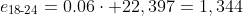 e_{\text{18-24}}=0.06\cdot 22,397=1,344
