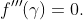 f'''(\gamma)=0.