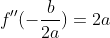 f''(-\frac{b}{2a})=2a