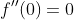 f''(0)=0