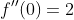 f''(0)=2