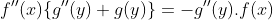 f''(x)\{g''(y)+g(y)\}=-g''(y).f(x)