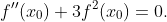 f''(x_0)+3f^2(x_0)=0.