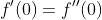 f'(0)=f''(0)