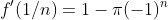 f'(1/n)=1-\pi(-1)^n
