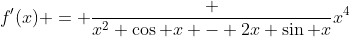 f'(x) = \frac {x^2 \cos x - 2x \sin x}{x^4}