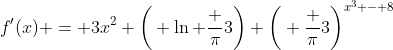 f'(x) = 3x^2 \bigg( \ln \frac {\pi}3\bigg) \bigg( \frac {\pi}3\bigg)^{x^3 - 8}