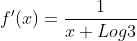 f'(x)=\frac{1}{x Log3}