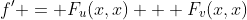 f' = F_u(x,x) + F_v(x,x)