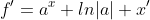 f'=a^x ln|a| x'