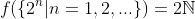 f(\{2^n|n=1,2,...\})=2\mathbb{N}