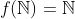 f(\mathbb{N})=\mathbb{N}