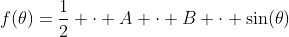 f(\theta)=\frac12 \cdot A \cdot B \cdot \sin(\theta)