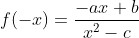 f(-x)=\frac{-ax+b}{x^2-c}