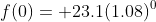 f(0)= 23.1(1.08)^0