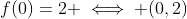 f(0)=2 \iff (0,2)