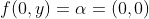 f(0,y)=\alpha=(0,0)