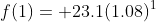 f(1)= 23.1(1.08)^1
