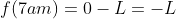 f(7am)=0-L=-L