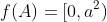 f(A)=[0,a^2)
