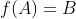 f(A)=B