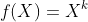 f(X)=X^k