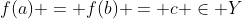 f(a) = f(b) = c \in Y