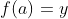 f(a)=y
