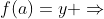 f(a)=y \Rightarrow