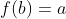 f(b)=a