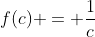 f(c) = \frac1c
